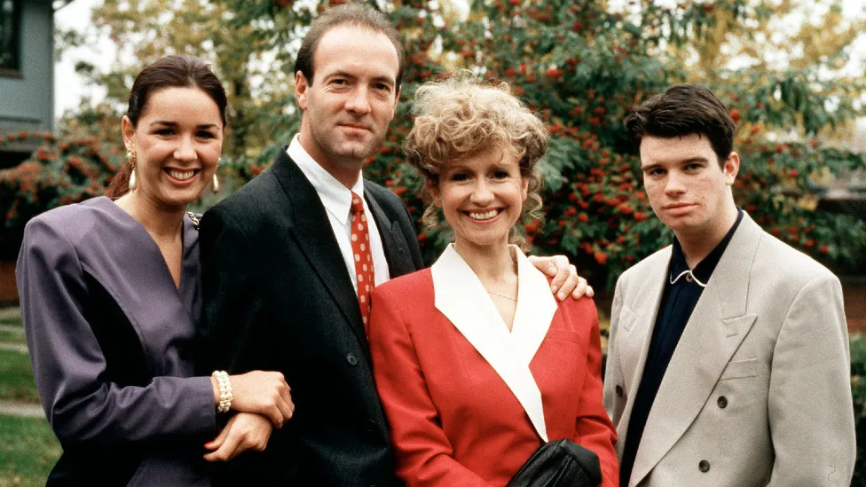 The Corkhill family were played by (left to right) Claire Sweeney, Dean Sullivan, Sue Jenkins and George Christopher