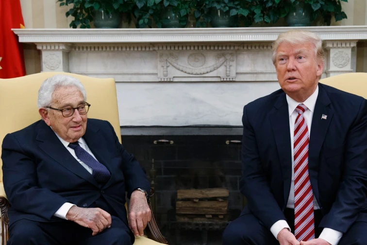 Donald Trump meets with Henry Kissinger in the Oval Office in 2017.