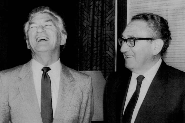 Bob Hawke and Henry Kissinger at Parliament House in 1983.