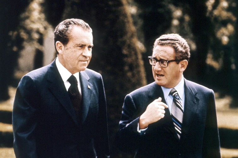 Henry Kissinger with Richard Nixon in Vienna in 1972.