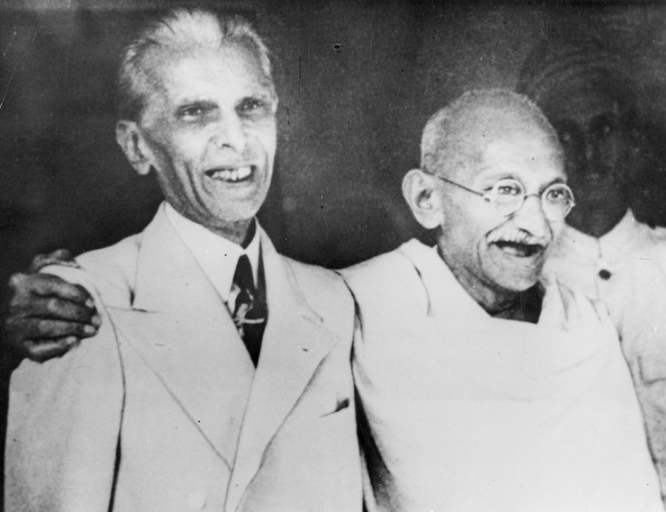 Jinnah with Mahatma Gandhi in Bombay, 1944