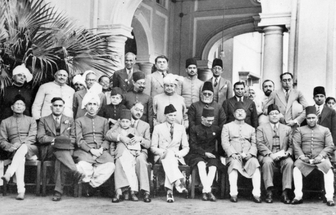 The leaders of the Muslim League, 1940. Jinnah is seated at centre.