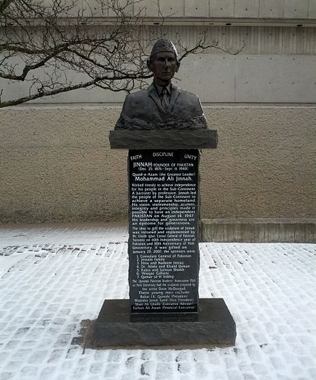 Statue of Jinnah at York University in Toronto