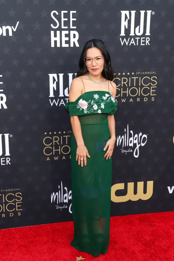 Ali Wong wore a floor-length, semi-sheer gown