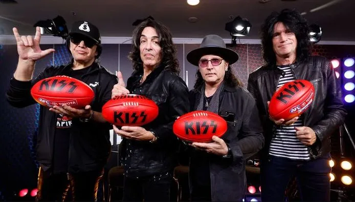 KISS band members Gene Simmons, Tommy Thayer, Paul Stanley and Eric Carr will preform ahead of the 2023 AFL grand final. (AFL Photos via Getty Images)