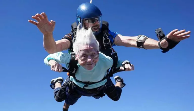 A 104-year-old skydiver dies days after a record jump.