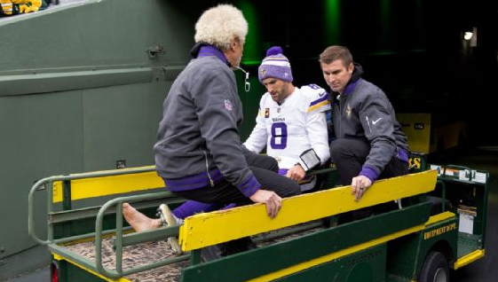 Kirk Cousins tore his Achilles in the Packers win.
