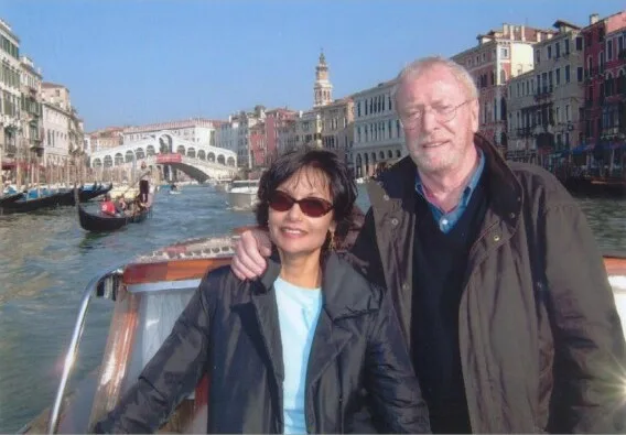 Caine and his wife Shakira in Venice, Italy, in 2014