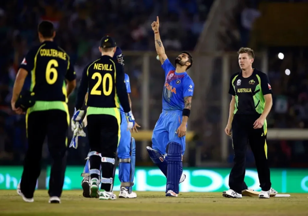 India defeated Australia in the "do-or-die" 2016 World T20 match under Kohli. Kohli scored 82.