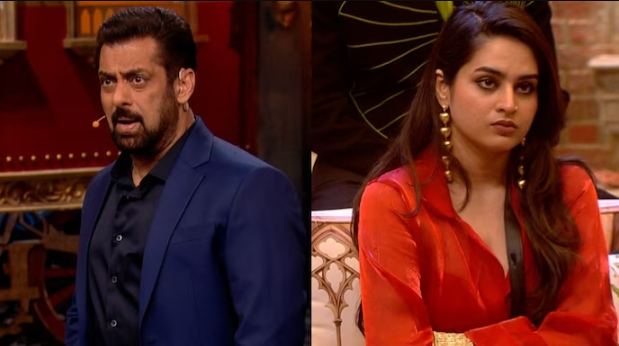Big Boss 17": Salman Khan questions Ayesha Khan about her goals as he walks up to Munawar